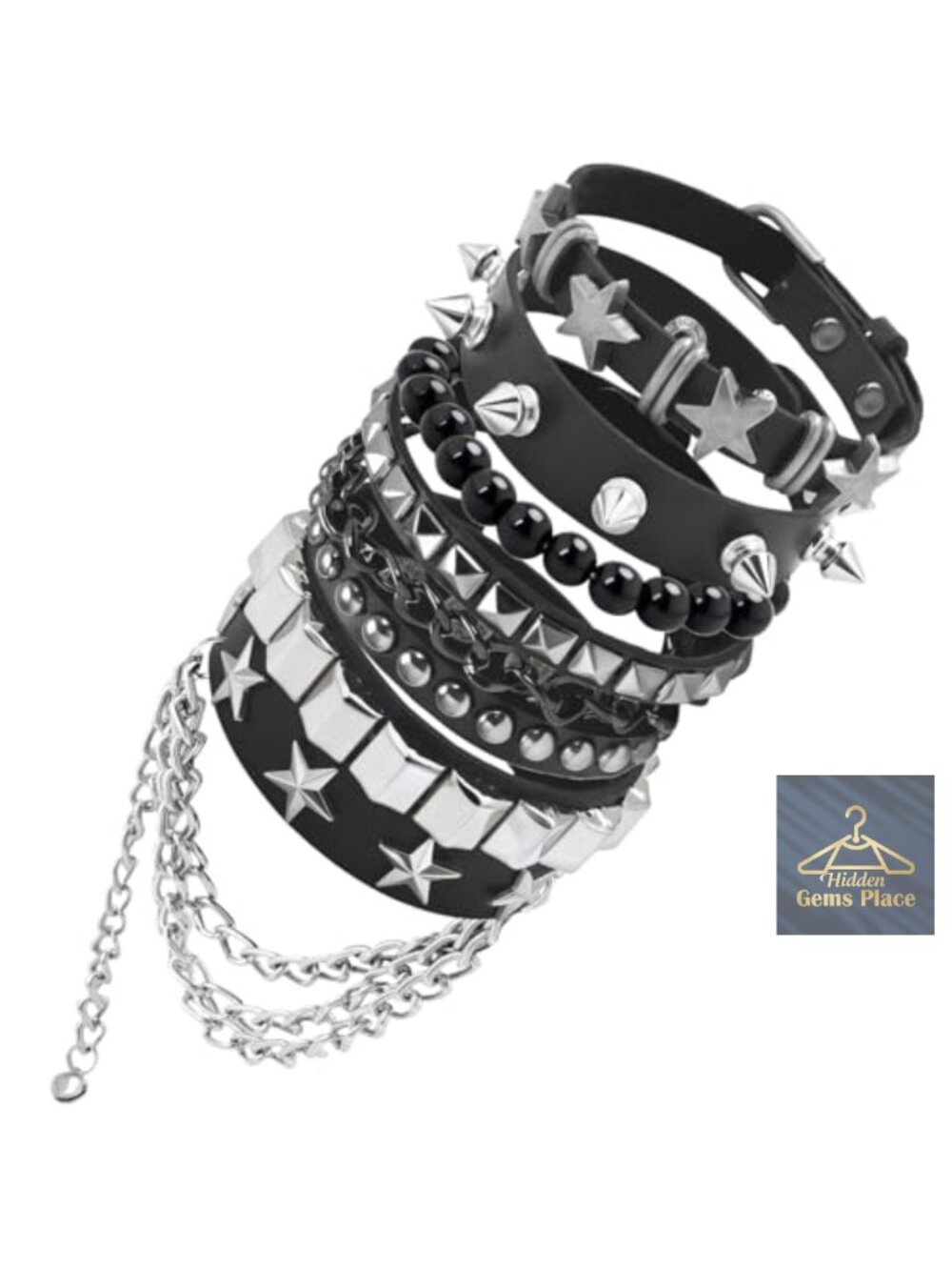 Spiked Studded Bracelet Punk Gothic Jewelry Faux Leather Wristband